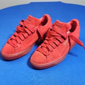 Kids Red Suede Sneakers